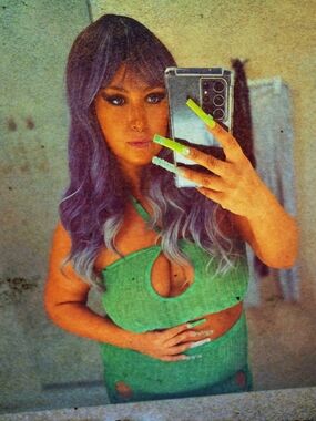 PrettyLittleThing Green Halter See Through Cut-Out Crop Top And Mini Skirt